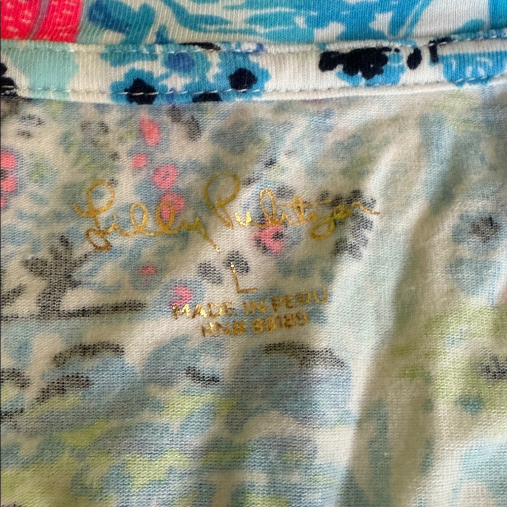 Lilly Pulitzer Blue and Pink Floral Top - Picture 6 of 8